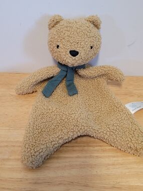 Cloud Island Plush Brown Bear Green Scarf Security Blanket Lovey Baby Toy 11"